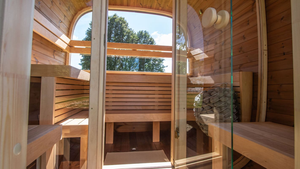 Cabina de Sauna Exterior de Madera Maciza con Vestuario Integrado - Product Image 4