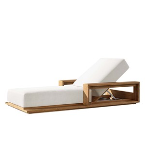 Muebles de diseño moderno para exteriores, sofá de jardín, asientos de baja listón y tablones anchos de madera maciza, diván de salón, 2021 - Product Image 2