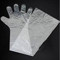 100 pièces/boîte Gants vétérinaires jetables blancs et rouges pour insémination artificielle animale, gants à manches longues