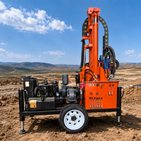 Foreuse pneumatique diesel portable FY-260L pour la construction, équipement de forage de puits d'eau, profondeur maximale de 260 mètres, pompe à moteur sur roues