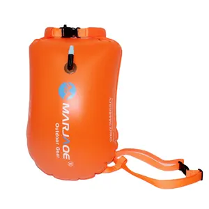 干袋供应商OEM干袋防水橙色游泳浮标开水安全浮标充气浮袋游泳浮标