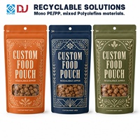 Groothandel op maat gemaakte voedselstand-up pouch met hersluitbare ritssluiting en transparant venster voor granola, ontbijtgranen, retail hangdisplay