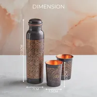 Ensemble de bouteilles et de verres en cuivre gravé de qualité supérieure disponible à un prix abordable pour une bouteille d'eau pour boissons d'exportation en vrac