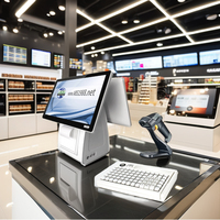 Système de caisse enregistreuse POS Windows moderne, écran tactile capacitif personnalisable, écran LCD 15,6 pouces, ABS ABS6000, processeur quadricœur, 1920x1080 DPI
