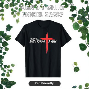 T-shirt en coton pour hommes, imprimé croix chrétienne, verset biblique, manches courtes, col rond, vêtements décontractés - Product Image 2