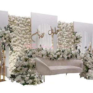 Artificial Flower Row White Rose Runner Wedding Flower Runner For Wedding Centerpieces