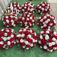 Centres de table en soie rouge OLER Red Lily Premium, enroulables, pour fêtes et célébrations, décoration de mariage