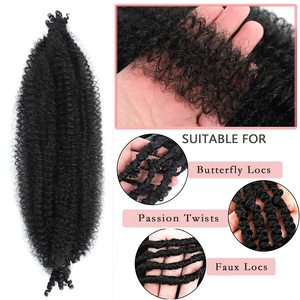 Estensione per capelli sintetici all'uncinetto <span class=keywords><strong>Marley</strong></span> Twist, ricci afro voluminosi da 24 pollici, 45g, design personalizzato, confezione personalizzata, a basso prezzo - Product Image 3