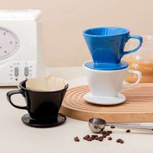 Tasse à café en céramique de Chaozhou, filtre à café en porcelaine réutilisable, style européen, blanc, noir, bleu, couleur unie DF0252 - Product Image 3