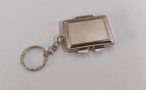 <b>Personalized</b> Foldable Pocket Mirror <b>Keychain</b> Silver Mini Vanity Mirror - Product Image 4