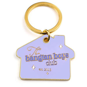 Toptan kişiselleştirilmiş marka ev şekilli emaye anahtarlık özel Metal logo anahtarlıklar üreticileri - Product Image 5