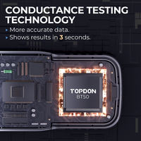 TOPDON-Probador de batería automotriz digital BT50, Analizador de batería para automóvil, 12V, 200Ah, 10A, Aa