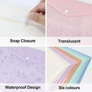 Pochette transparente <span class=keywords><strong>en</strong></span> plastique avec fermeture <span class=keywords><strong>à</strong></span> pression, dossier polyvalent pour l'école, la maison, le <span class=keywords><strong>travail</strong></span> et l'organisation au bureau - Product Image 4