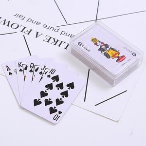 Mini cartas de juego portátiles, papel recubierto, esquinas cuadradas, caja transparente para viajes al aire libre, juegos de cartas de ajedrez - Product Image 3