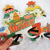 Lunettes de fête à thème Fête Nationale du Mexique du 5 mai, accessoires de photomaton, fournitures, lunettes en plastique, drapeau du Mexique, cactus