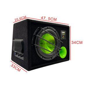 Subwoofer para Auto Tankx de 10 Pulgadas, 12V Activo con Amplificador, 47.5x34x33cm, para Sistema de Audio Automotriz - Product Image 1