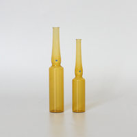 Flacons en verre pharmaceutique ambré clair de 1ml 5ml personnalisés flacon d'injection médicale de forme plate pour perfusion