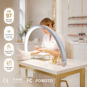 FOSOTO Lampe de Bureau LED en Arc en U pour Ongles, Luminaire Demi-<span class=keywords><strong>Lune</strong></span> à Strass pour Manucure, Lumière de Table pour Cils, Tatouage et Salon de Beauté - Product Image 1