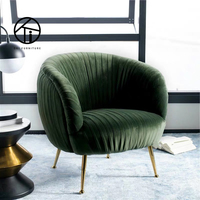 Fauteuil lounge en velours capitonné avec dossier réglable, fauteuil d'appoint moderne pour salon