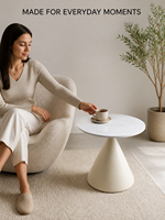 Table console minimaliste OEM/ODM directement de l'usine avec piétement sculptural en fer ivoire pour salon, salle à manger, hôtel et chambre à coucher