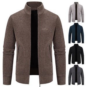 Vente en gros de vêtements en tricot : Cardigan, <span class=keywords><strong>Pull</strong></span> col roulé à revers, Vêtements chauds épaissis, Pulls et vestes pour hommes - Product Image 1