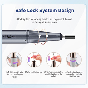 HOWYEA-Perceuse à ongles électrique 35000 tr/min, stylo à ongles couleur sans fil, moteur sans noyau ultra lisse - Product Image 1