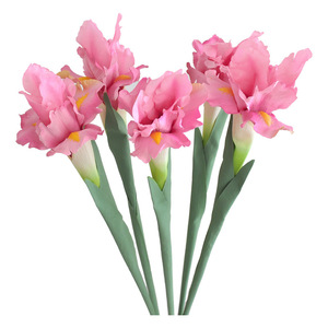 Arrangement de fleurs artificielles en soie, <span class=keywords><strong>iris</strong></span> et alstroemeria à tige unique, avec tiges en bambou – Décoration douce pour la maison et le salon, imprimées en 3D - Product Image 5