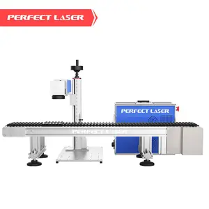 Perfecte Laser-Pennen Rubber Armatuur Met Transportband Optische Vezel Laser Gravure Machine Voor Pennen Potlood Onderdelen