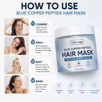 Krim Perawatan Rambut Private Label Blue Copper Peptide untuk Menutrisi Kulit Kepala, Menghaluskan Akar Rambut, Formula 2-IN-1, Masker Perbaikan Rambut