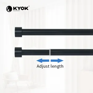 Kyok 48-86 ''có thể điều chỉnh chiều dài chất lượng hàng đầu bóng Shaped Matte Rèm màu đen finial phụ kiện Rèm cho nhà hoặc khách sạn