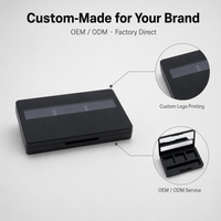 Emballage de maquillage miniature OEM & ODM, boîte à fard à paupières vide en plastique de luxe avec logo personnalisé et miroir