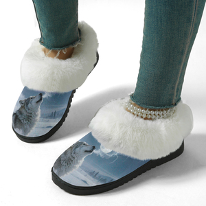 Pantuflas de Interior Personalizadas para Mujer con Diseño de <span class=keywords><strong>Gorila</strong></span>, Pantuflas Planas de Invierno Cálidas y Suaves con Forro Afelpado - Product Image 4