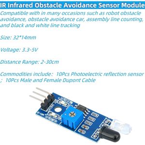 Module de capteur IR MTDELE, 10 pièces, détection de proximité infrarouge pour robot de voiture intelligent Arduino - Product Image 3