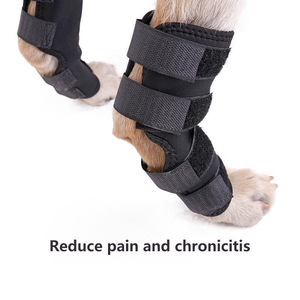 Dog <b>Knee</b> <b>Brace</b> Black Two Piece Set Wear Resistant Joint <b>Support</b> Recovery Pet Protective Gear - Product Image 4