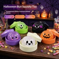 Dowmoo Halloween Horror Purple Ghost Bun Maltose Squeeze Toy Penghilang Stres Mainan Lembut TPR Unisex Usia 8+ Hadiah Eksklusif