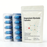 Capsules de glycinate de magnésium biologique, soutien osseux et nerveux, recettes personnalisées, marque privée, ODM, OEM, certifié HALAL, KOSHER, USDA