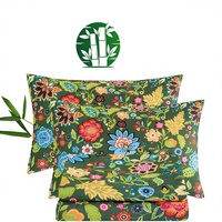 Drap-housse moderne extra ajusté, drap plat rafraîchissant de luxe, drap de lit floral doux et respirant pour la maison