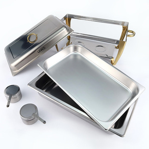 UIWS Réchaud à buffet en acier inoxydable doré de 11 L, alimenté à l'alcool, pour événements de restauration et réceptions de mariage - Product Image 5