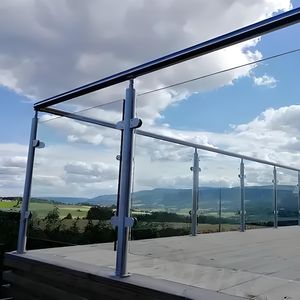 Barandillas de seguridad de aluminio de diseño moderno Hardware Abrazadera de canal en U sin marco de metal de aluminio para <span class=keywords><strong>barandilla</strong></span> de vidrio - Product Image 2