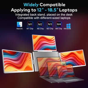 Monitor Portátil Triple S788 de 16 Pulgadas, Venta Directa de Fábrica, Pantalla IPS con Alimentación USB C para Oficina y Trading - Product Image 4