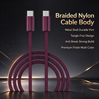 Câble USB-C vers USB-C Premium 65W, Charge Rapide 480 Mbps, Coque Métallique Tressée pour iPhone 15 16 17 18, Ordinateur Portable Android, Cordon de Données