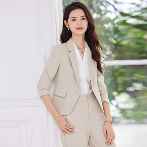 Women's Suit Set Polyester Blazer Pants Anti-Wrinkle Commute Wear - Product Image 2