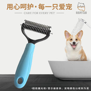 Peine Desenredante para Mascotas, Herramienta para Adelgazar el Pelo de Perros y Gatos, Tamaño Grande y Pequeño, Color Azul y Rosa, PP y Acero Inoxidable, Práctica Cepillo de Aseo - Product Image 5