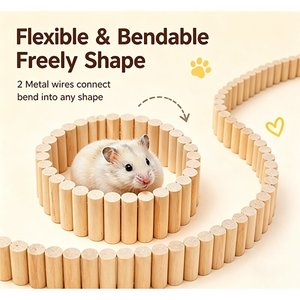 Recinto para hámster de madera maciza, jaula semicircular con escondite y pelota de ejercicio para área de juego interior para mascotas. - Product Image 4