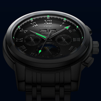 Montre mécanique pour homme Mark Fairwhale, chronographe multifonction, date de la semaine, cadran 24 heures, étanche, lumineuse, sport et affaires, FW-6018