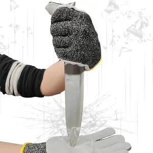 Puncture-Resistant Leather Palm Gloves Men's Work Cowhide Leather Gloves Palm Patch Heavy Duty Reinforced