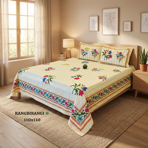 Discharge Print Bedding Set Cotton <b>Bed</b> Sheet Set Pillow <b>Covers</b> 110x110 Bedding for Home Hotel - Product Image 3