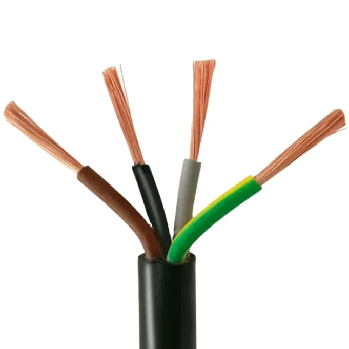 RVV Cable 4 Core 1.5MM 2.5MM 4MM 6MM Flexible Cable PVC Insulated and Sheathed Electrical Power Wire