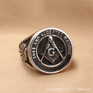 Men's Retro Silver Letter <b>Ring</b> <b>Titanium</b> Steel Punk Style Gift Jewelry - Product Image 2