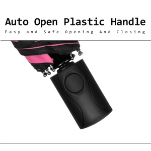 Promotional 21/25/27 Inch <b>Windproof</b> and UV Resistant Manual Opening Closing 3-Fold Travel <b>Umbrella</b> Parasol Wholesale - Product Image 3